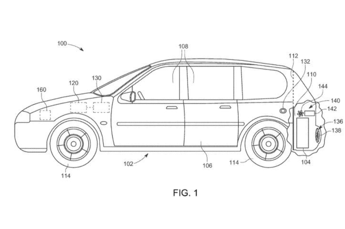 Patent drawing showing the method of extracting exhaust gases